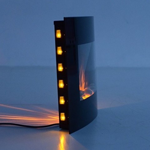 Șemineu electric de perete cu efect flăcări 900/1800W | negru č.4