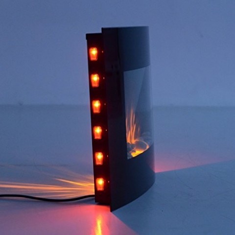 Șemineu electric de perete cu efect flăcări 900/1800W | negru č.5