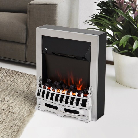 Șemineu electric LED 1000/2000W | argintiu č.3