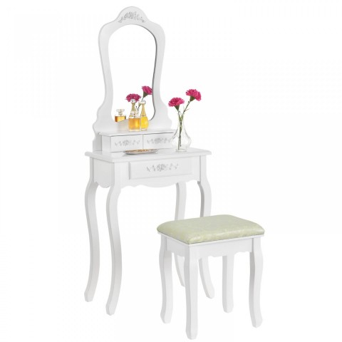 Masa toaleta, pentru machiaj, cu oglinda Sophia | alba č.2