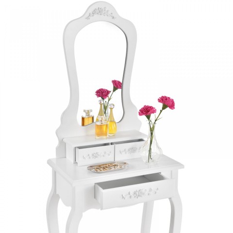 Masa toaleta, pentru machiaj, cu oglinda Sophia | alba č.4
