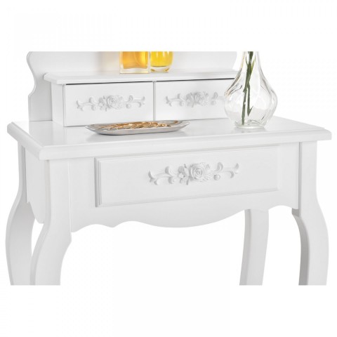 Masa toaleta, pentru machiaj, cu oglinda Sophia | alba č.5