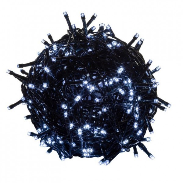 Instalație de Crăciun LED 60 m | alb rece 600 LED | cablu verde