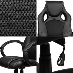 Scaun de birou Racing design negru č.2