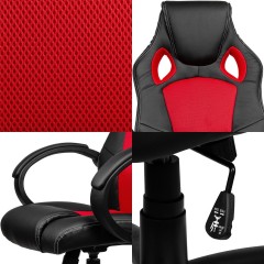 Scaun de birou Racing design negru-roșu  č.2