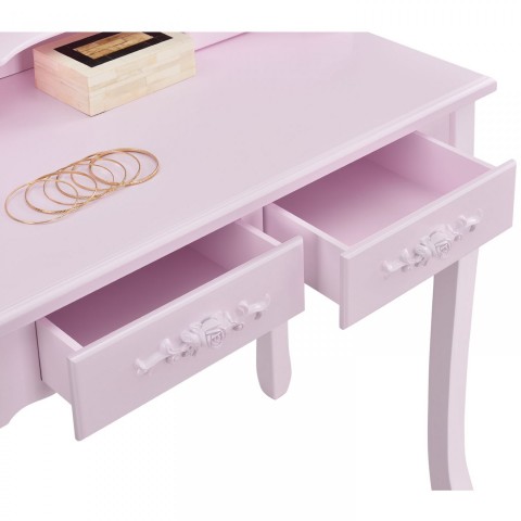 Masa toaleta, pentru machiaj, cu oglinda Mira | roz č.5