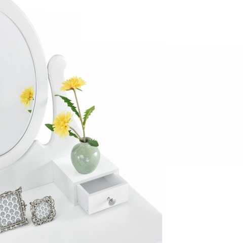 Masa toaleta, pentru machiaj, cu oglinda Lena | alba č.4