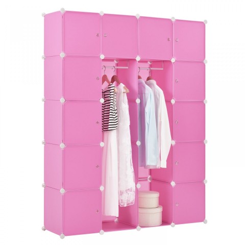 Sistem variabil de rafturi pentru încălțăminte 140 x 35 x 175 cm | 20 compartimente roz č.3