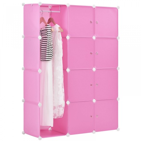 Sistem variabil de rafturi pentru încălțăminte 105 x 35 x 140 cm | 12 compartimente roz č.3