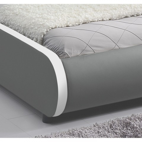 Pat tapițat Sevilla cu iluminare LED 180 x 200 cm | gri închis č.4