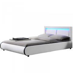 Pat tapițat Murcia cu iluminare LED 140 x 200 cm | alba č.3