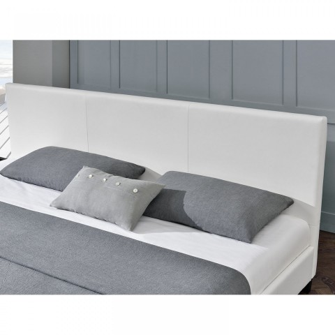 Pat tapițat Barcelona 160 x 200 cm | alb č.4