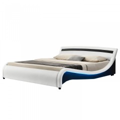 Pat tapițat Malaga cu Iluminare laterală LED 140 x 200 cm | alb č.3