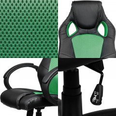 Scaun de birou Racing design 2 | verde-negru č.2