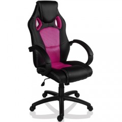 Scaun de birou Racing design | roz-negru č.1
