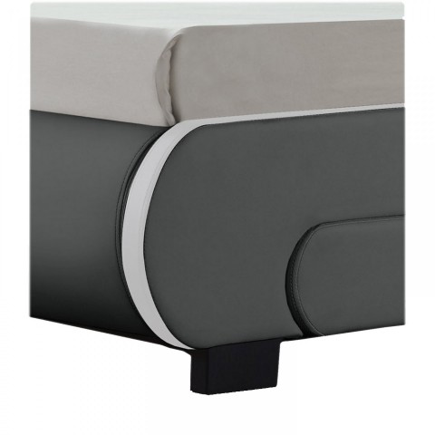 Pat tapițat Bilbao cu spațiu de depozitare și iluminare LED 140 x 200 cm | gri č.5