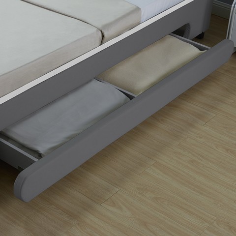 Pat tapițat Bilbao cu spațiu de depozitare și iluminare LED 140 x 200 cm | gri č.4