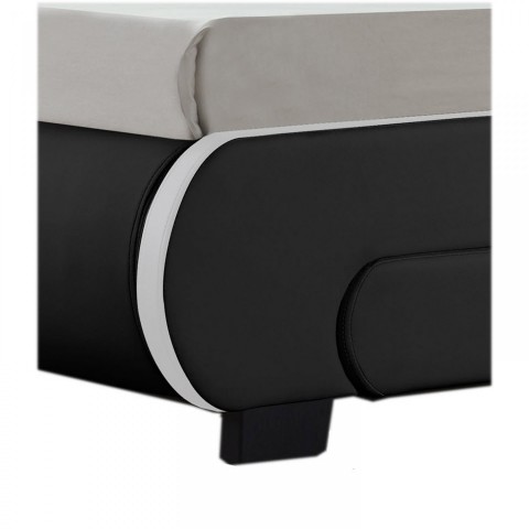 Pat tapițat Bilbao cu spațiu de depozitare și iluminare LED 140 x 200 cm | negru č.5